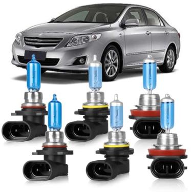 Imagem de OQSNCV Lâmpadas Halógenas De Alto Desempenho Para Faróis Toyota Corolla (2009-2016), Feixe 9005+, Kit Substituição Neblina H11 100 W, Pacote Com 6