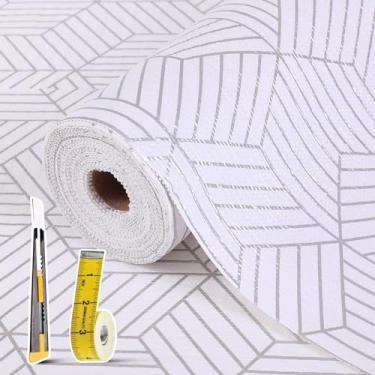 Imagem de Cismmy Revestimentos De Prateleira Para Armários Cozinha, Papel Revestimento Não Adesivo, Antiderrapante, Gaveta Espessada, Fácil Limpar, Caixa Ferramentas, Geladeira Com Faca E Fita Métrica, Geomét