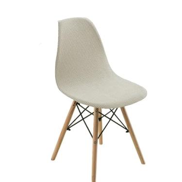 Imagem de Capa para cadeira sem braços repelente à água, elástica, à prova d'água, sem apoio de braços, estilo inclusivo, creme, 1 peça