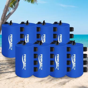Imagem de Saco de peso aquático Canopy, conjunto de 8 pesos de barraca resistente de 199 kg para toldo pop-up, tenda, gazebo, garagem, azul