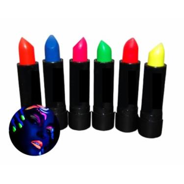 Imagem de 5 Tinta Facial + 1 Batom Neon Brilha Maquiagem Fluorescente (Neon)