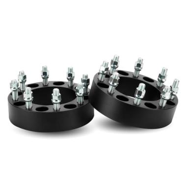 Imagem de 2 espaçadores de roda 8 x 170 2 polegadas (50,8 mm) com pinos M14 x 1,5 furo de 125 mm para Ford Excursion 2003-2005, 2003-2009 F-250 F-350, 2003-2022 Ford F-250 F-350 Super Duty. Y, 8 terminais
