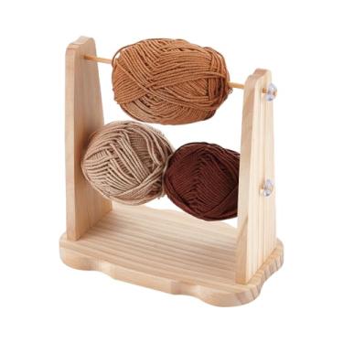 Imagem de PH PandaHall Suporte De Fio Crochê Madeira, Giratório Duplo, Armazenamento Tricô, Artesanal, Bola Portátil, Fita Para Guirlanda, Linha Malha, Ferramenta Costura, Carretel