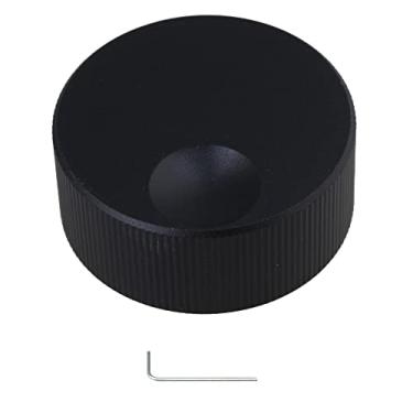 Imagem de Yibuy Amplificador de som de alumínio preto de 32 x 13 mm, botão de ajuste fino, botão de controle rotativo, 6 mm de diâmetro
