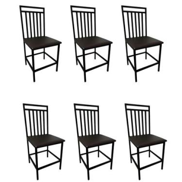 Imagem de Kit 6 Cadeira Eliane Reforçada Para Cozinha E Sala Jantar Moderna Asse