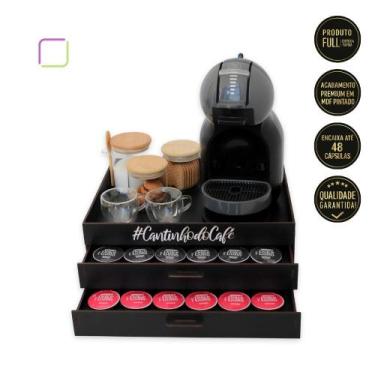 Imagem de Bandeja com 2 Gavetas Porta Cápsulas Dolce Gusto Cantinho do Café - Bo