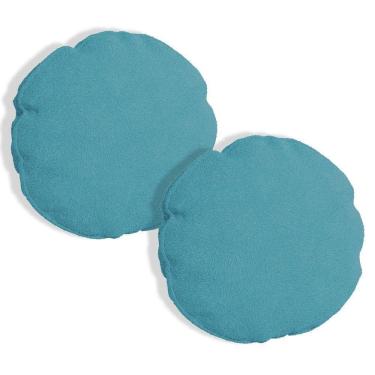 Imagem de Kit 2 Capas Para Almofada Redonda Boucle 50x50cm - 7 Decor Azul Turquesa