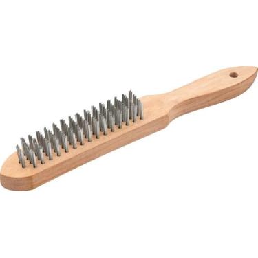 Imagem de Escova manual aço 4 fileiras cabo madeira - Vonder