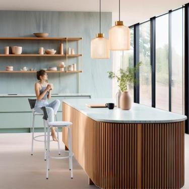 Imagem de Kit 2 Banco Banquetas Para Bar Bistrô Balcão Bancada Cozinha Gourmet L