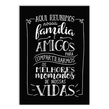Imagem de Placa Decorativa Frases Aqui Reunimos Nossa Família Decoração Poster Quarto Sala