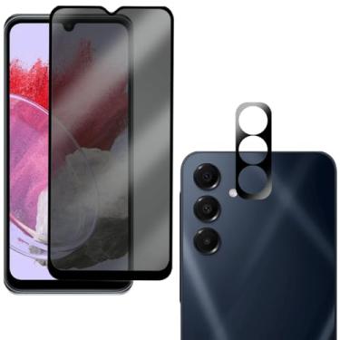 Imagem de Película de Vidro Anti Espião 3D para Galaxy M34, Proteção Total da Tela, 9H, com Película Protetora de Câmera