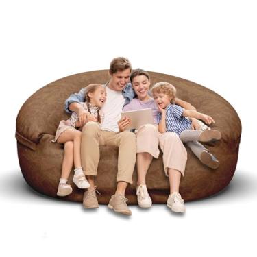 Imagem de Cadeira de pufe para adultos de 1,8 m, poltrona macia para quarto de adolescentes e meninas, bolsa de feijão redonda confortável e fofa para crianças removíveis, capa de sofá para cadeira de leitura