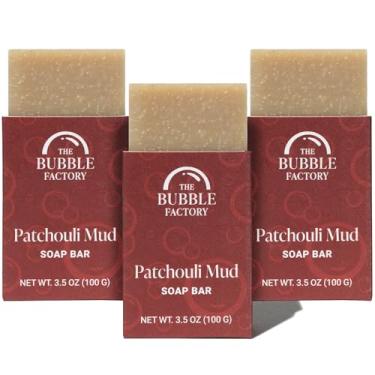 Imagem de The Bubble Factory Patchouli Mud - Handmade in the USA, Palm Oil Free, All Natural Bar Soap, 3 Bars