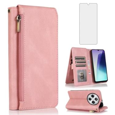 Imagem de Compatível com Xiaomi Redmi 14C 5G/14 C 4G/A4/A3 Pro/14R/Poco C75 Capa carteira protetora de tela alça de pulso com zíper capa flip de couro retrô suporte suporte acessórios de celular para C14 75C