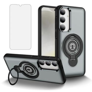 Imagem de Asuwish Capa de celular para Samsung Galaxy S24 Plus/S25 Plus S24+ S25+ 5G com protetor de tela de vidro temperado Slim Ring Holder Cell Cover S24Plus 24S + S 24 24+ S25Plus 25S 25+ SM-S936U Mulheres