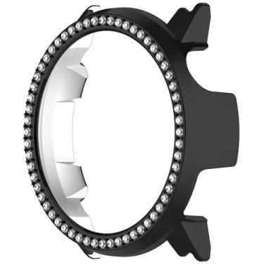 Imagem de Disscool Capa compatível com COROS PACE 2 Smartwatch antiqueda rígida PC capas protetoras de substituição diamante sintético decoração capa acessórios de relógio (preto)