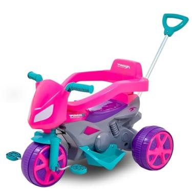 Imagem de Triciclo Andador com Haste Direcionável Pedal Passeio e Proteção (Rosa)