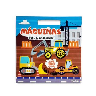 Imagem de Livro - Máquinas para colorir - com 100 adesivos