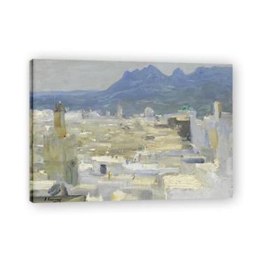 Imagem de Impressão em tela View From The House Of The British John Lavery Realist Portrait & War Scene – Arte irlandesa clássica para decoração de casa 59,98 x 84,1 cm emoldurada