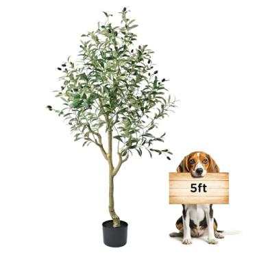 Imagem de Geniff Oliveira artificial, oliveira, 1,8 m, planta interna com 1482 folhas, exuberante, grande, artificial oliveira sintética para canto, quarto, sala de estar, pátio, escritório