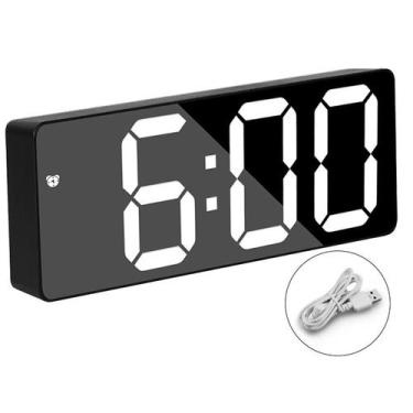 Imagem de Relógio De Mesa Digital Led Cama Cabeceira Design Elegante - Casa
