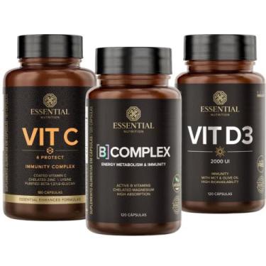 Imagem de Kit Vitaminas Essenciais Vit C + Vit D + B Complex Essential - Essenti