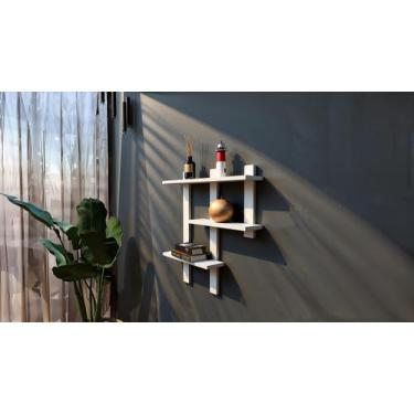 Imagem de Prateleira H 100% MDF suspensa pratileira decorativa decoração nicho -