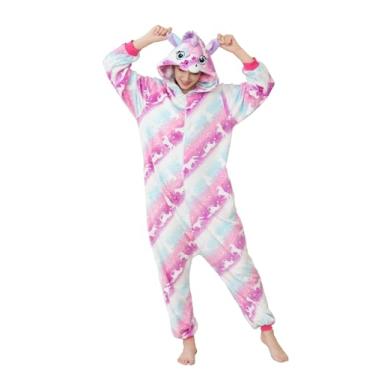 Imagem de Xiqupjs Pijama adulto para cosplay de unicórnio, rosa, M