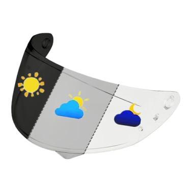 Imagem de YMTSGEQ Viseira De Capacete Hj-34P Substituição Para Hjc C10. Proteção Uv Motocicleta Compatível Com C10 (Transparente Fotocrômico/Preto Fosco)