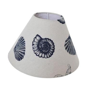Imagem de IEUDNS Abajur de tambor de linho Abajur impresso de pano de barril para luminárias de chão, Conchas
