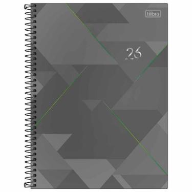 Imagem de Agenda 2026 Spot espiral M9 grande capa dura Tilibra, Cinza
