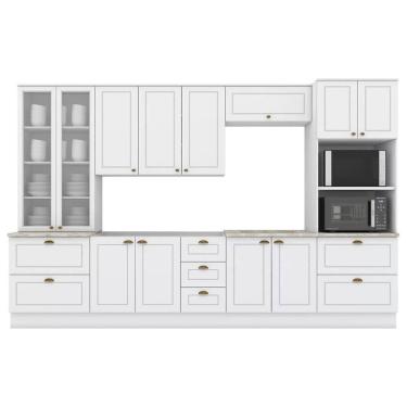 Imagem de Cozinha Modulada 7 Pecas 343 Cm Ce172 Americana Henn Branco Calcare