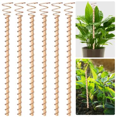 Imagem de Doksving 6 peças de estacas para plantas de eletrocultura, antenas de fio de bobina de cobre, estacas de jardim, kit de anéis tensores, hastes de cobre para plantação eletrônica para cultivo de