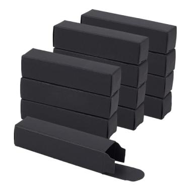 Imagem de NICENEEDED Pacote com 50 caixas pretas retangulares, 8 x 2 x 2 cm, caixa bruta vazia para lábios, tubo organizador de maquiagem de óleo essencial de perfume para embalagem