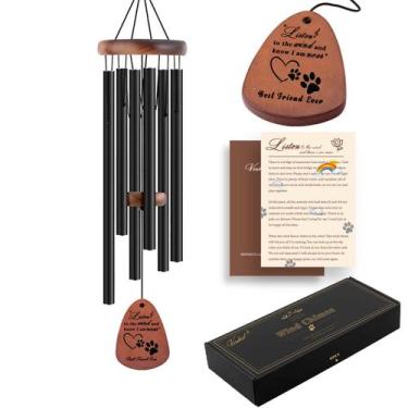 Imagem de Pet Memorial Wind Chimes VENBEEL de 28 polegadas em alumínio e pinho