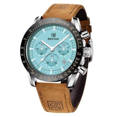 Imagem de Relógio BY BENYAR Chronograph Analog Quartz para couro masculino