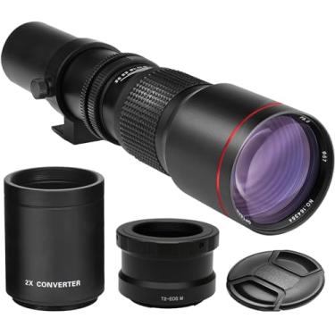 Imagem de Lente teleobjetiva manual 500 mm f/8 de alta potência para câmeras Canon Digital EOS Rebel EOS-M, EOS M2, EOS M5, EOS M6, EOS M6 Mark II, EOS M10, EOS M50, EOS M50 II, EOS M100, EOS M200