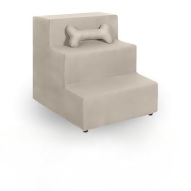 Imagem de Escad Pet - Escadinha De Cachorro e Gato Rampa 3 Degrau Evite Lesões Na Pata a fim de proteger a saúde das articulações dos seus animais(Bege)