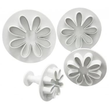 Imagem de Kit 4 Molde Flor Cortador Bolo Artesanato - Mundo Thata