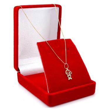 Imagem de Gargantilha De Ouro 18k Corrente 45cm Veneziana C/ Pingente Filho - DR