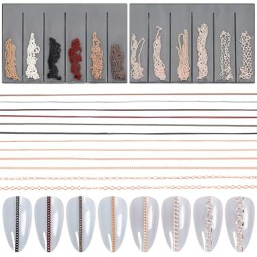 Imagem de Lifextol Berloques de unhas douradas, pedras preciosas, unhas, strass, caixa de lixo para acrílico prensa em unhas, design de arte, 3D Y2K berloque de joia, berloque de unhas falsas, conjunto de pinos