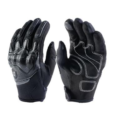 Imagem de Masontex Luvas de motocicleta para homens e mulheres, luvas de verão para motocicleta com tela sensível ao toque, para motocicleta, motocross, quadriciclo, UTV (X30-preto, grande)