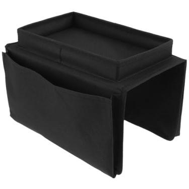 Imagem de QENWKXZ Organizador de apoio de braço de sofá com suporte de copo, bandeja de sofá Oxford, armazenamento de sofá com bolsos laterais, suporte antiderrapante para sofá para bebidas/telefone/controle