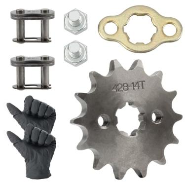 Imagem de ABCERRSI Roda dentada dianteira 428 14T 17 mm compatível com 50cc 70cc 110cc 125cc 140cc 160cc ATV Dirt Bike Quad 4 Wheeler Moped