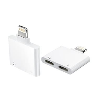 Imagem de Divisor de fone de ouvido para iPhone (pacote com 2) Adaptador Lightning duplo para conector de áudio 2 em 1, cabo auxiliar de carregador para conversor de música certificado Apple MFI para 13 12 11