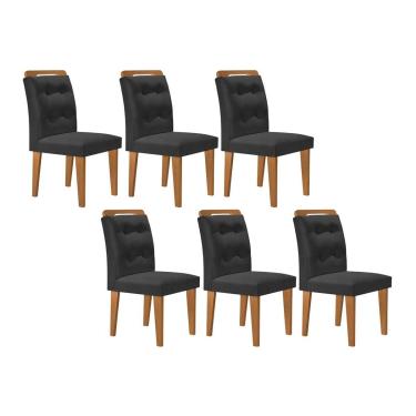 Imagem de Kit 2 Cadeiras Sala Jantar Imperatriz 6 Un Capuccino/Linho Grafite - Rufato