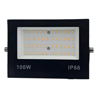 Imagem de 2X Refletor Led Bivolt Branco Quente 3000K 100W  Pr