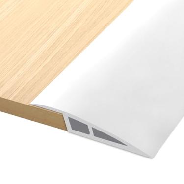 Imagem de Faixa de transição de piso de porta de vinil fita autoadesiva para borda de porta laminada limite de 0,9 cm a 4/12.7 cm (branco, 3 pés)