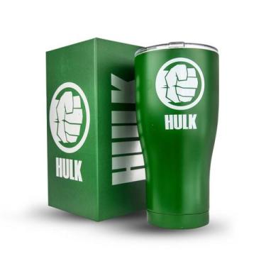 Imagem de Copo Térmico Hulk Marvel Vingadores 900ml Avengers Inox, 0.575, Verde