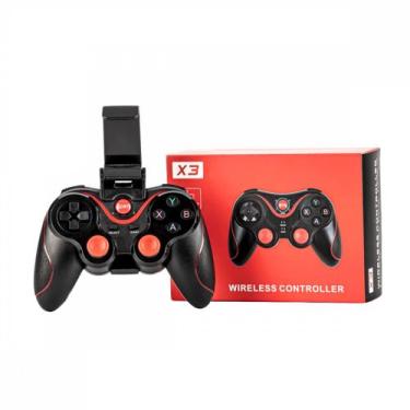 Imagem de Controle Gamer Sem Fio com Suporte Celular Joystick Manete Bluetooth 2